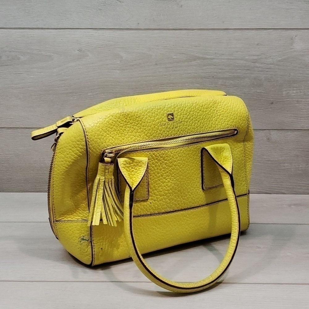 Kate Spade Yellow Womens Satchel Leather Purse Handbag